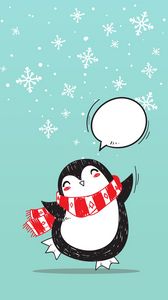 Preview wallpaper penguin, art, christmas, happiness