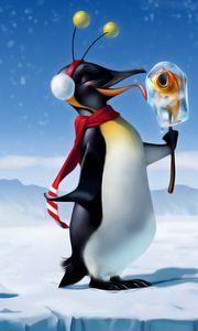 Preview wallpaper penguin, ice, snow