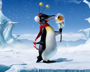 Preview wallpaper penguin, ice, snow