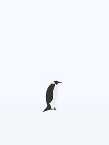 Preview wallpaper penguin, minimalism, snow