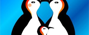 Preview wallpaper penguins, art, family, love