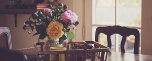 Preview wallpaper peonies, flowers, bouquet, vase, aesthetics