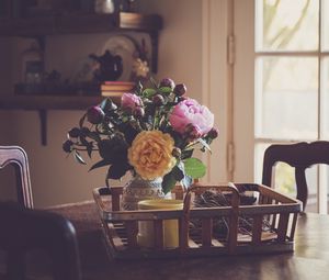 Preview wallpaper peonies, flowers, bouquet, vase, aesthetics