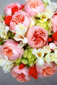 Preview wallpaper peony, freesia, hydrangea bouquet, arrangement, flowers