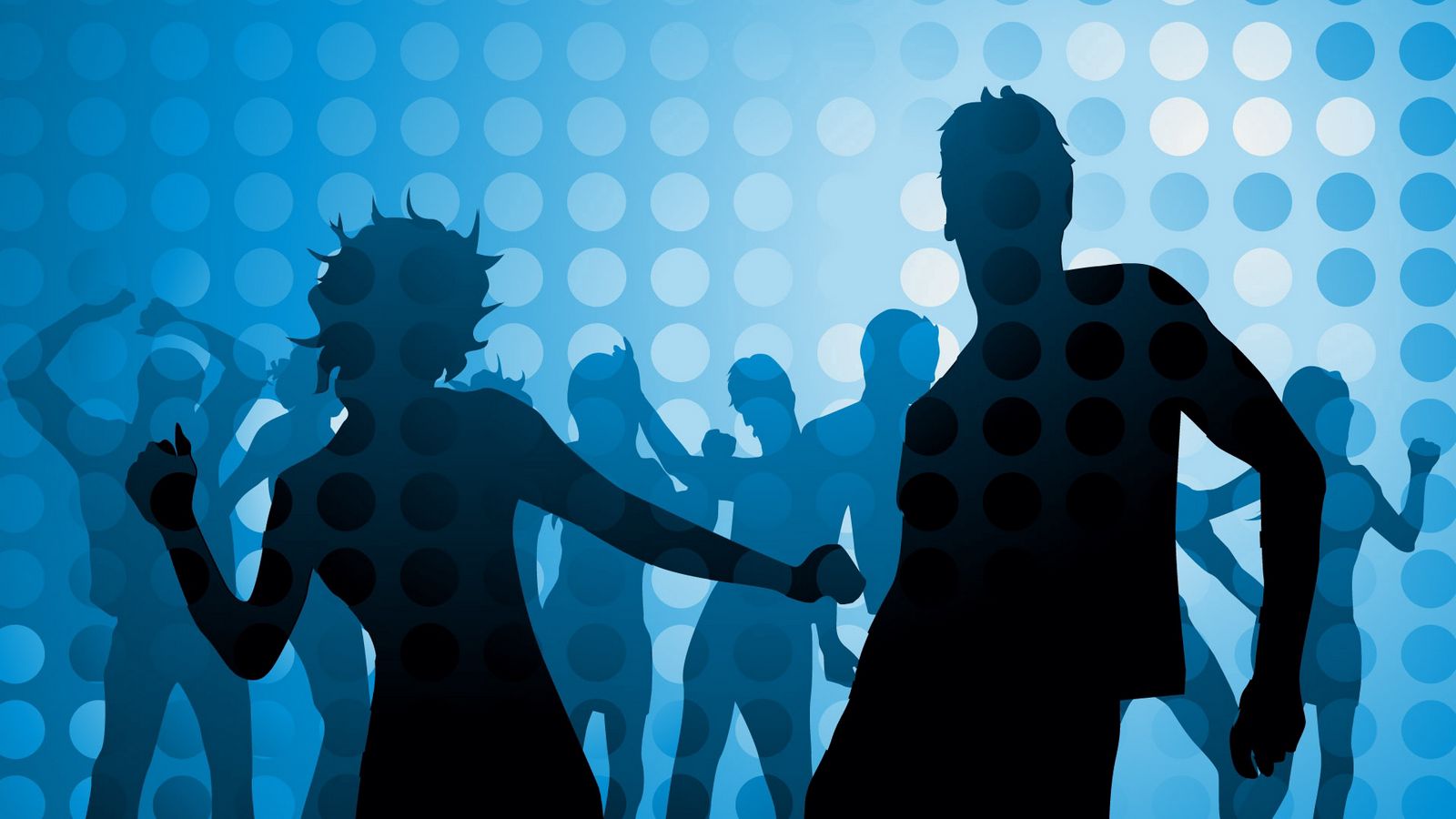 Download wallpaper 1600x900 people, dancing, disco, circles widescreen 16:9  hd background