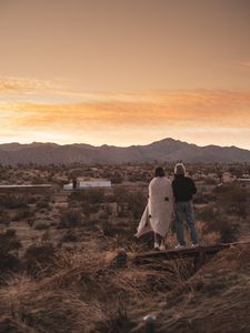 Preview wallpaper people, desert, mountains, nature, landscape