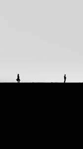 Preview wallpaper people, silhouettes, black and white, bw