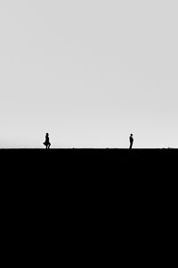 Preview wallpaper people, silhouettes, black and white, bw