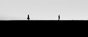 Preview wallpaper people, silhouettes, black and white, bw