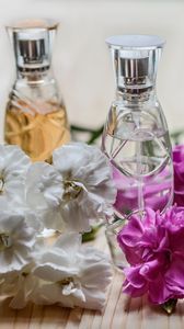 Preview wallpaper perfume, flowers, bottles