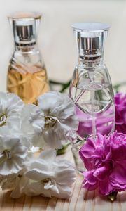 Preview wallpaper perfume, flowers, bottles