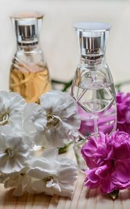 Preview wallpaper perfume, flowers, bottles