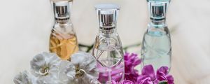 Preview wallpaper perfume, flowers, bottles