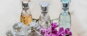 Preview wallpaper perfume, flowers, bottles