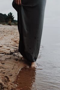 Preview wallpaper person, feet, beach, sand, water