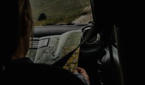 Preview wallpaper person, map, travel, car
