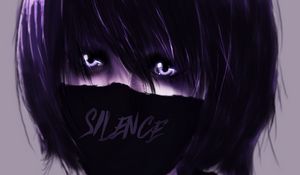 Preview wallpaper person, mask, gesture, silence, art
