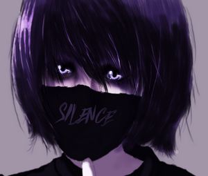 Preview wallpaper person, mask, gesture, silence, art