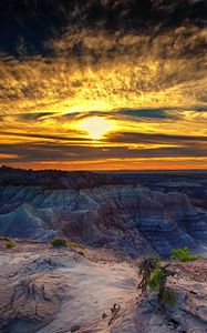 Preview wallpaper petrified forest, arizona, sunset, hdr