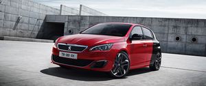 Preview wallpaper peugeot, 308, gti, red, side view