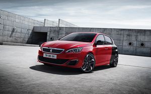 Preview wallpaper peugeot, 308, gti, red, side view