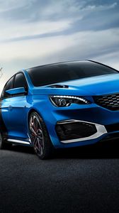 Preview wallpaper peugeot, 308 r, hybrid, blue, side view