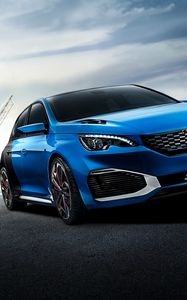 Preview wallpaper peugeot, 308 r, hybrid, blue, side view