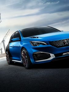 Preview wallpaper peugeot, 308 r, hybrid, blue, side view