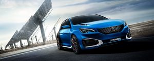 Preview wallpaper peugeot, 308 r, hybrid, blue, side view