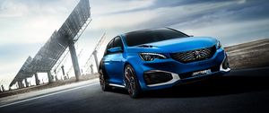 Preview wallpaper peugeot, 308 r, hybrid, blue, side view