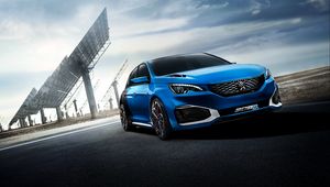 Preview wallpaper peugeot, 308 r, hybrid, blue, side view