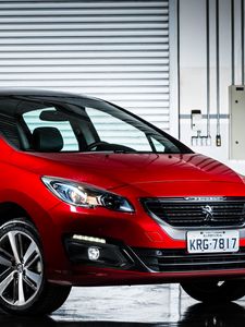 Preview wallpaper peugeot, 308, red, side view