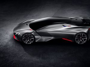 Preview wallpaper peugeot, vision, gran turismo, concept, black, side view