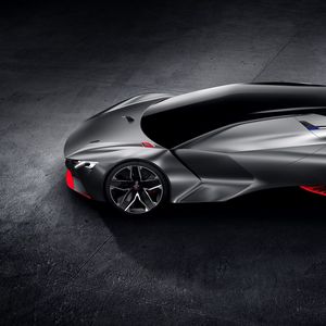 Preview wallpaper peugeot, vision, gran turismo, concept, black, side view