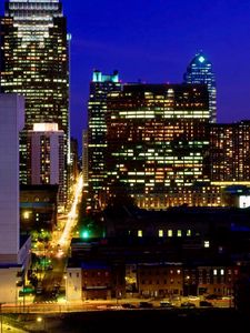 Preview wallpaper philadelphia, pennsylvania, skyscrapers, night, sky, metropolis