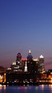 Preview wallpaper philadelphia, sea, city, city lights, night