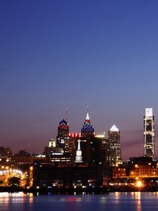 Preview wallpaper philadelphia, sea, city, city lights, night