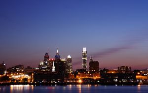 Preview wallpaper philadelphia, sea, city, city lights, night