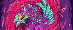 Preview wallpaper phoenix, bird, art, colorful, bright