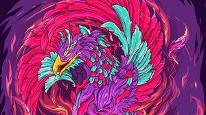 Preview wallpaper phoenix, bird, art, colorful, bright