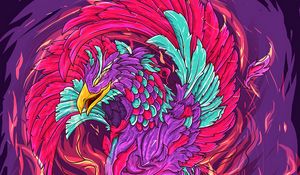 Preview wallpaper phoenix, bird, art, colorful, bright