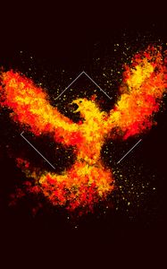 Preview wallpaper phoenix, bird, fire, art, square