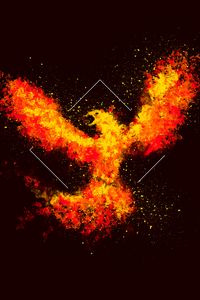 Preview wallpaper phoenix, bird, fire, art, square