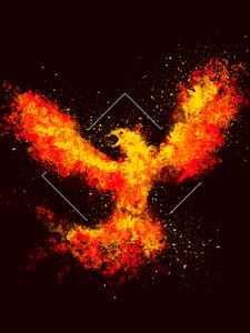 Preview wallpaper phoenix, bird, fire, art, square