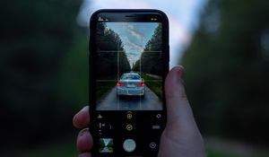 Preview wallpaper phone, camera, hand, car