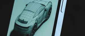 Preview wallpaper phone, car, model, polygons, technology