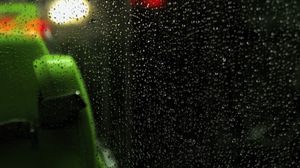 Preview wallpaper phone, glass, drops, rain, dark