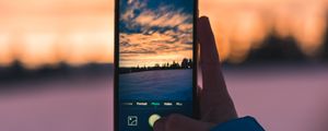 Preview wallpaper phone, hand, sunset, nature, photo
