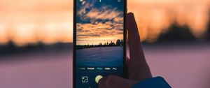 Preview wallpaper phone, hand, sunset, nature, photo