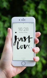 Preview wallpaper phone, hand, text, phrase, love